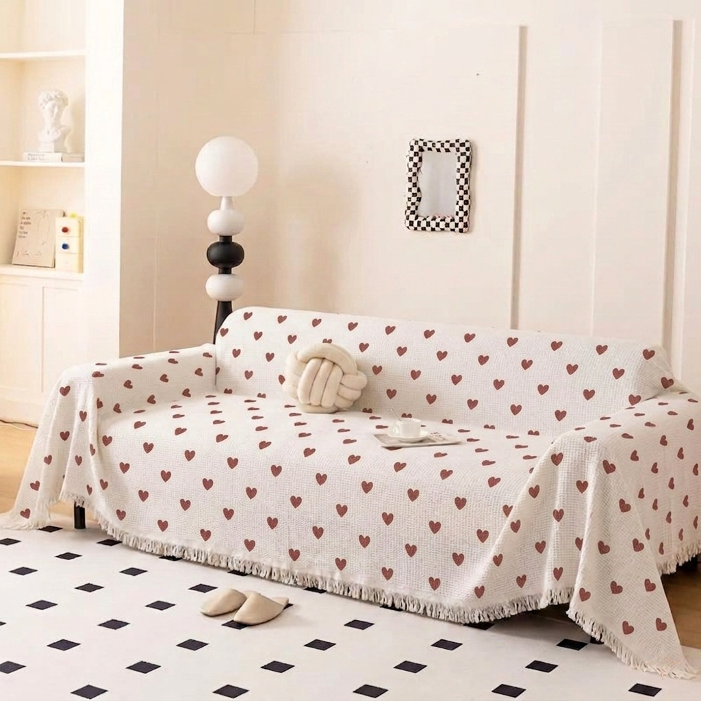 Polka Heart sofa cover | B43