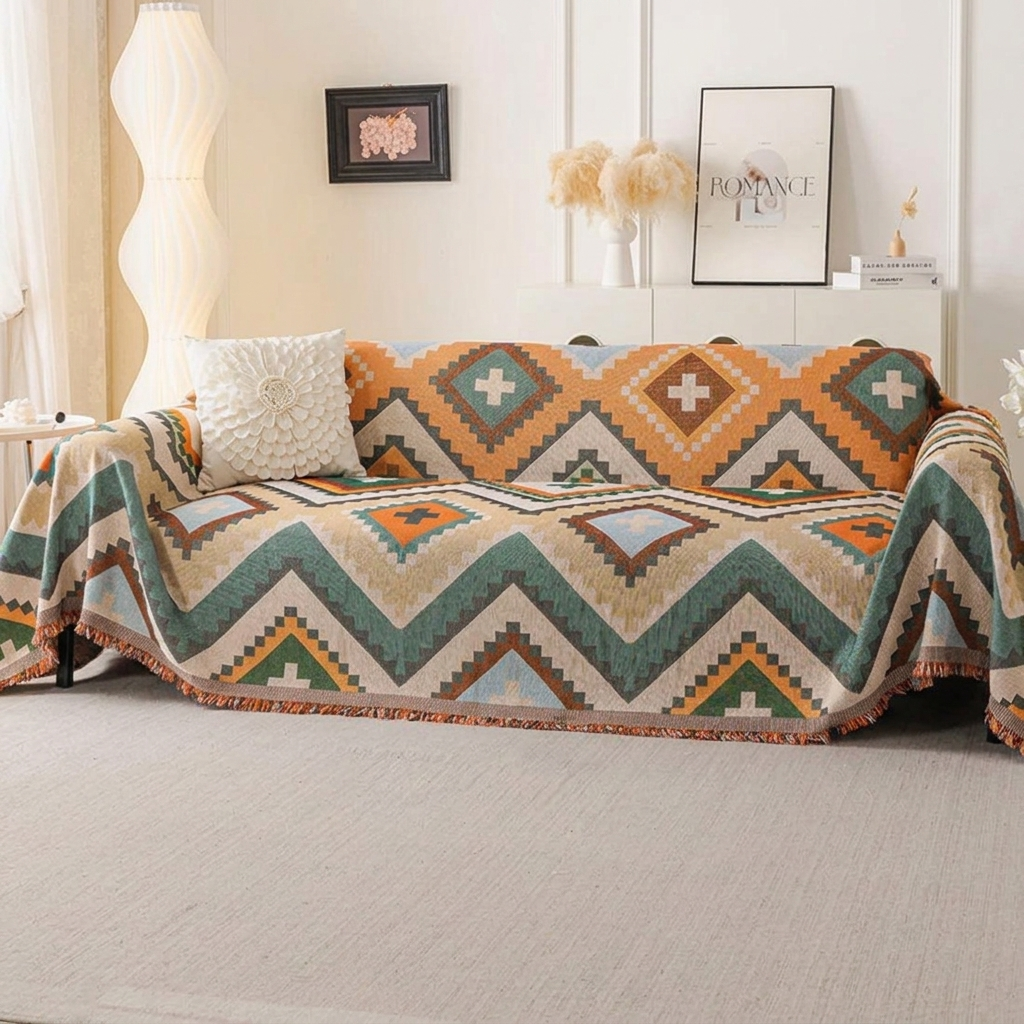 Desert geometric pathways sofa cover | B37