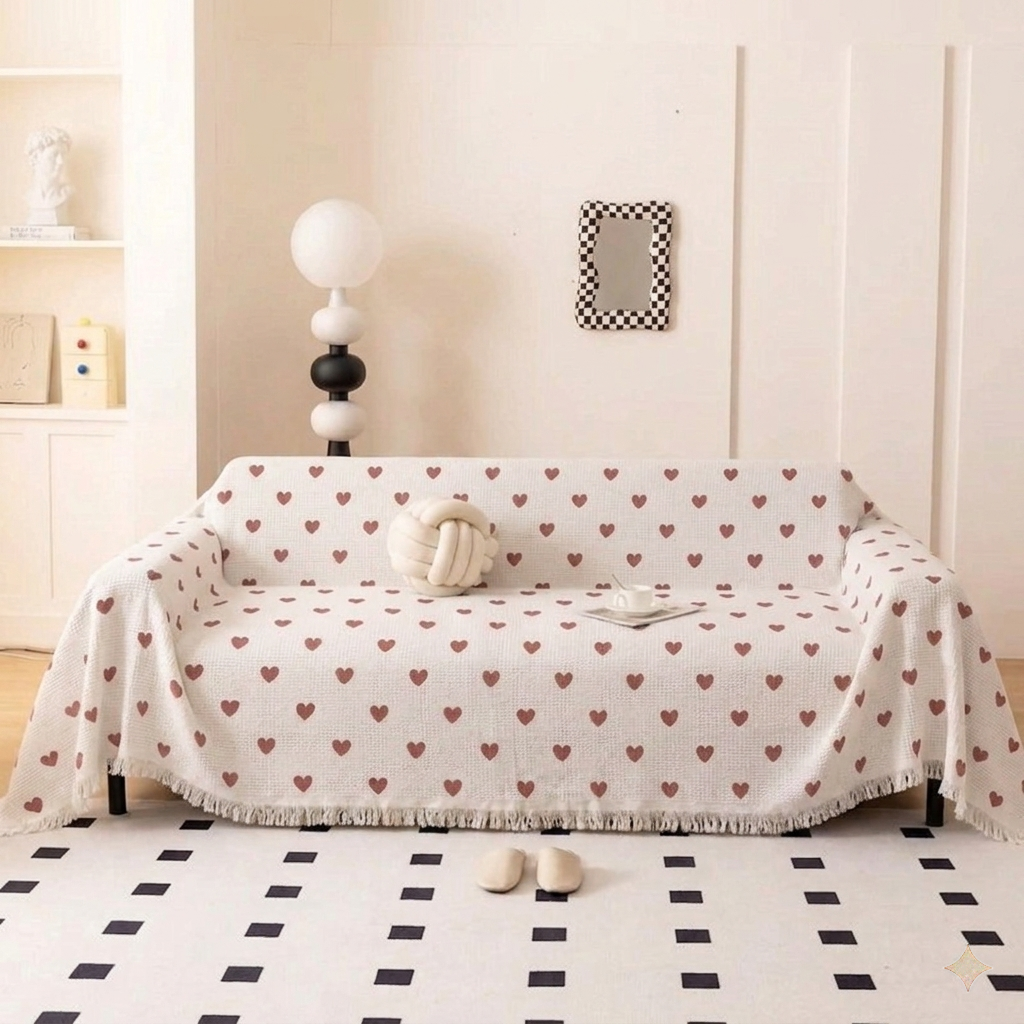 Polka Heart sofa cover | B43