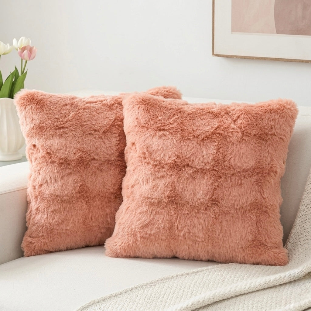 Lavish Wavy Ribbed Throw Pillows - Pink