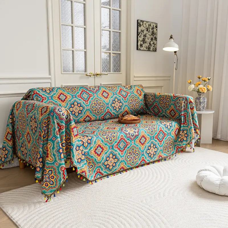 Abstract Colorful Geometric Bohemian Style Sofa Cover
