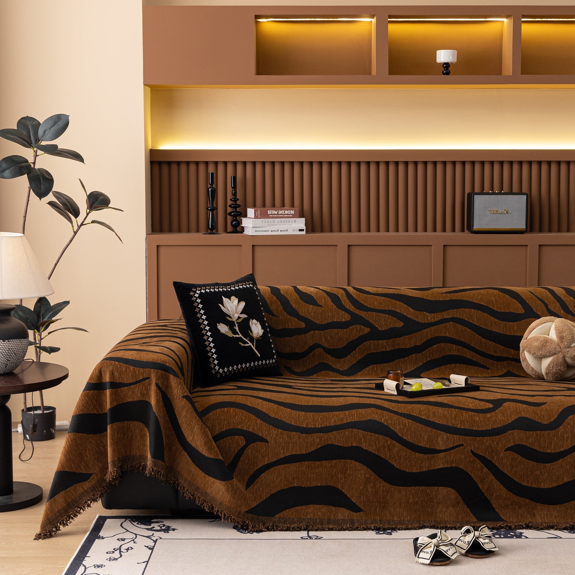 Zebra Striped Sofa Cover