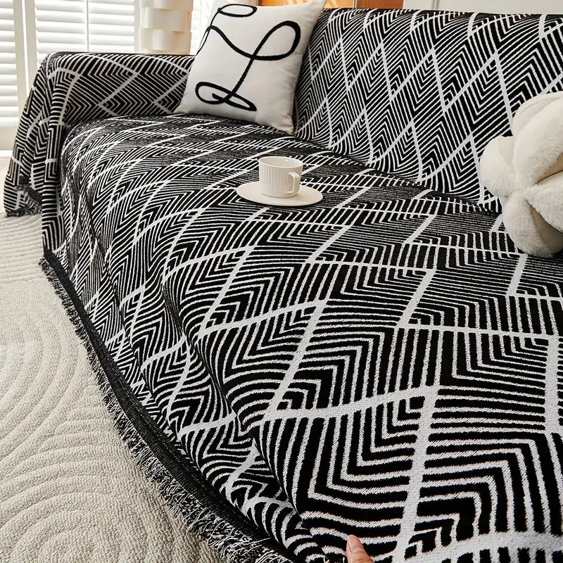Bohemian Geometric Chenille Sofa Cover