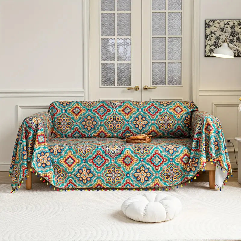 Abstract Colorful Geometric Bohemian Style Sofa Cover