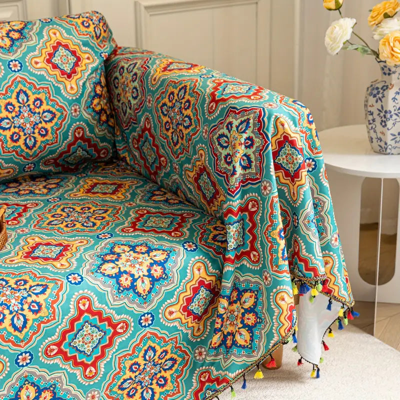 Abstract Colorful Geometric Bohemian Style Sofa Cover