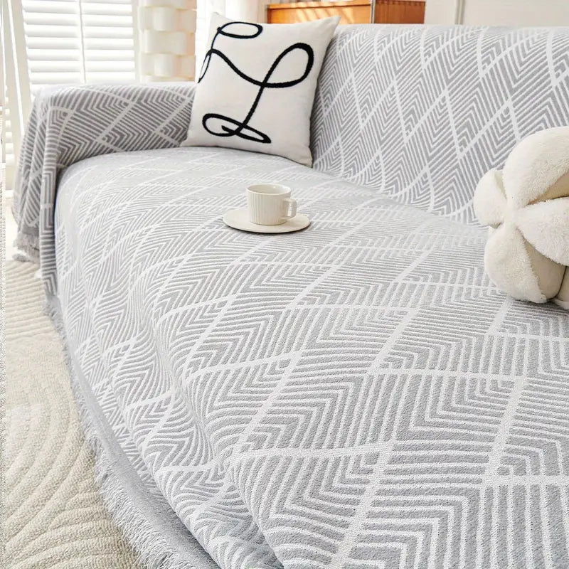 Bohemian Geometric Chenille Sofa Cover