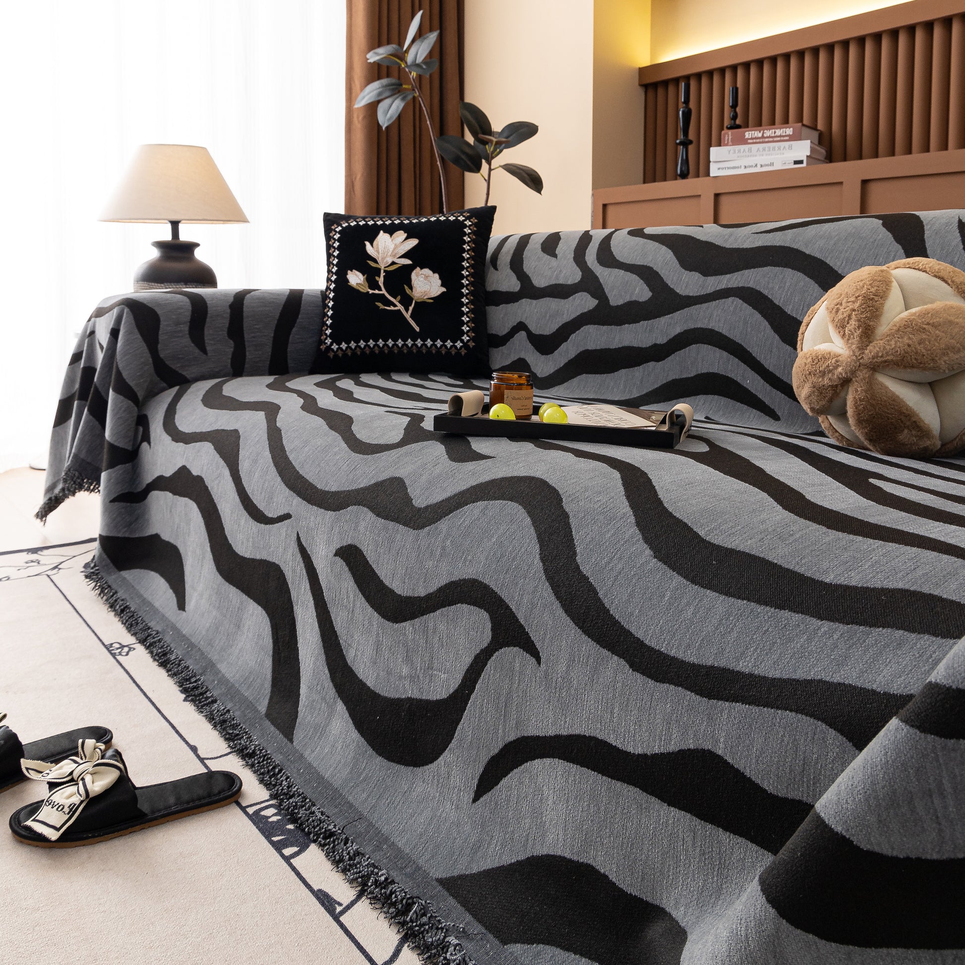 Zebra Striped Sofa Cover