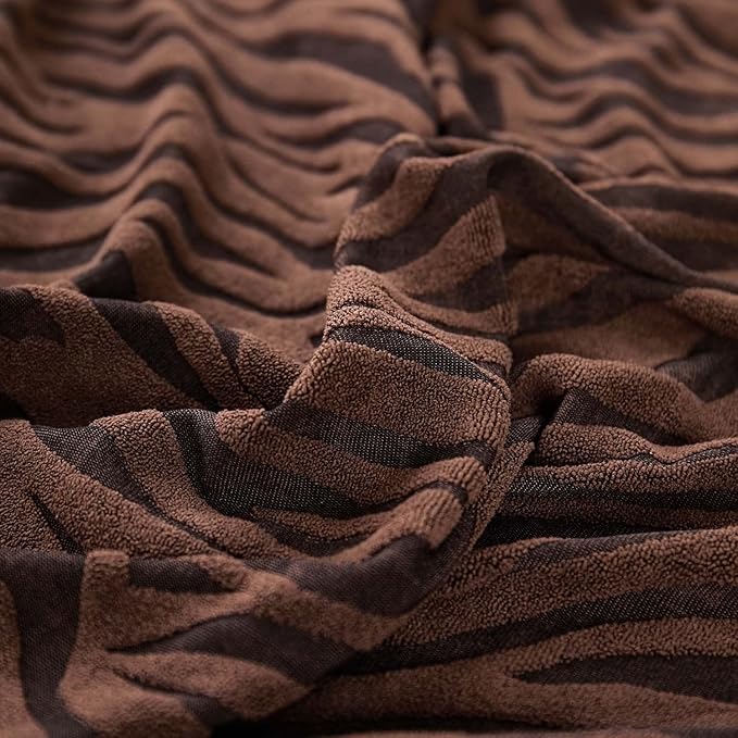 Zebra Velvet Dark Brown Sofa Cover