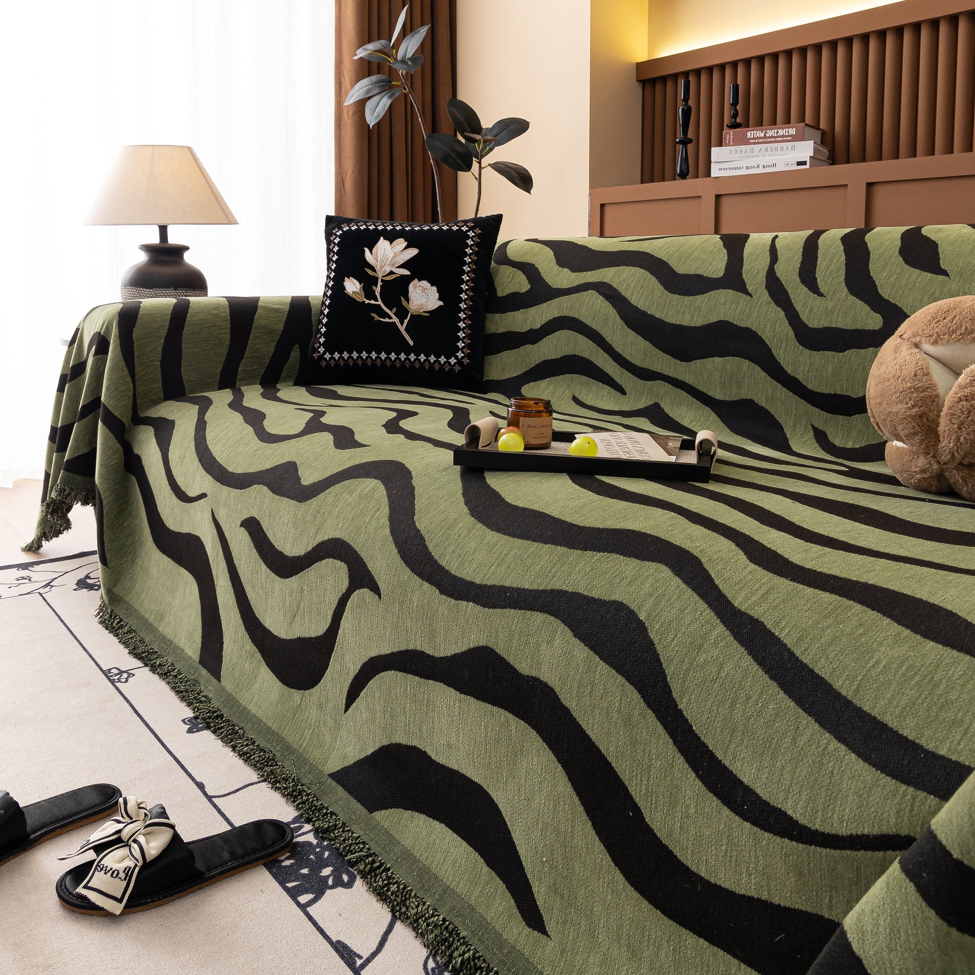 Zebra Striped Sofa Cover