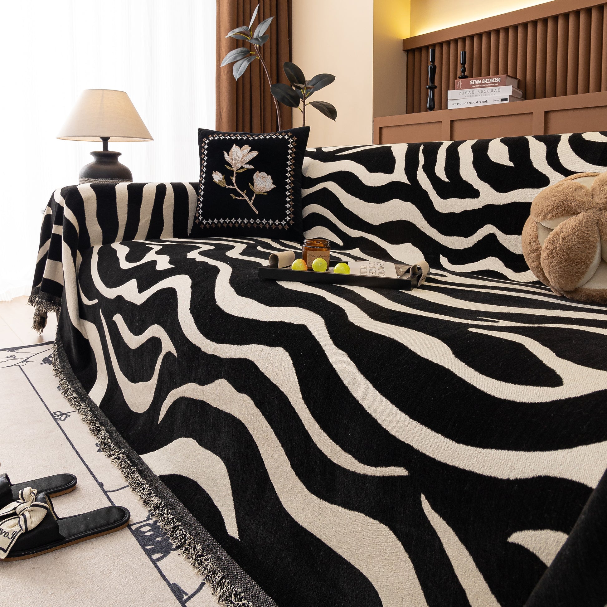 Zebra Striped Sofa Cover