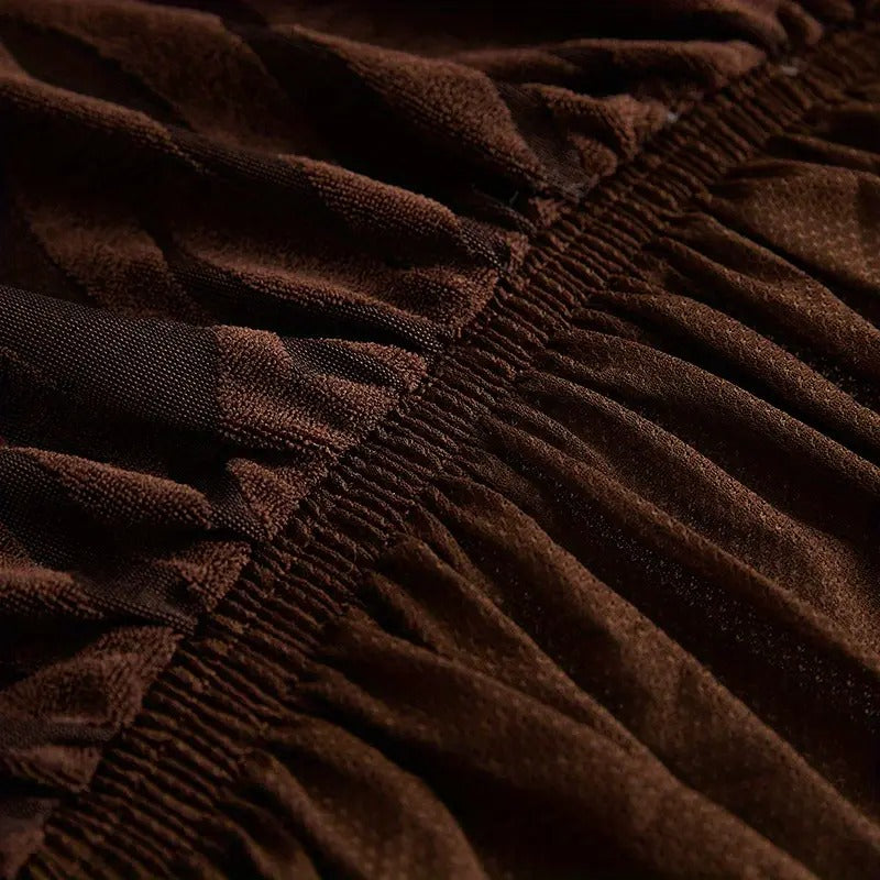 Zebra Velvet Dark Brown Sofa Cover