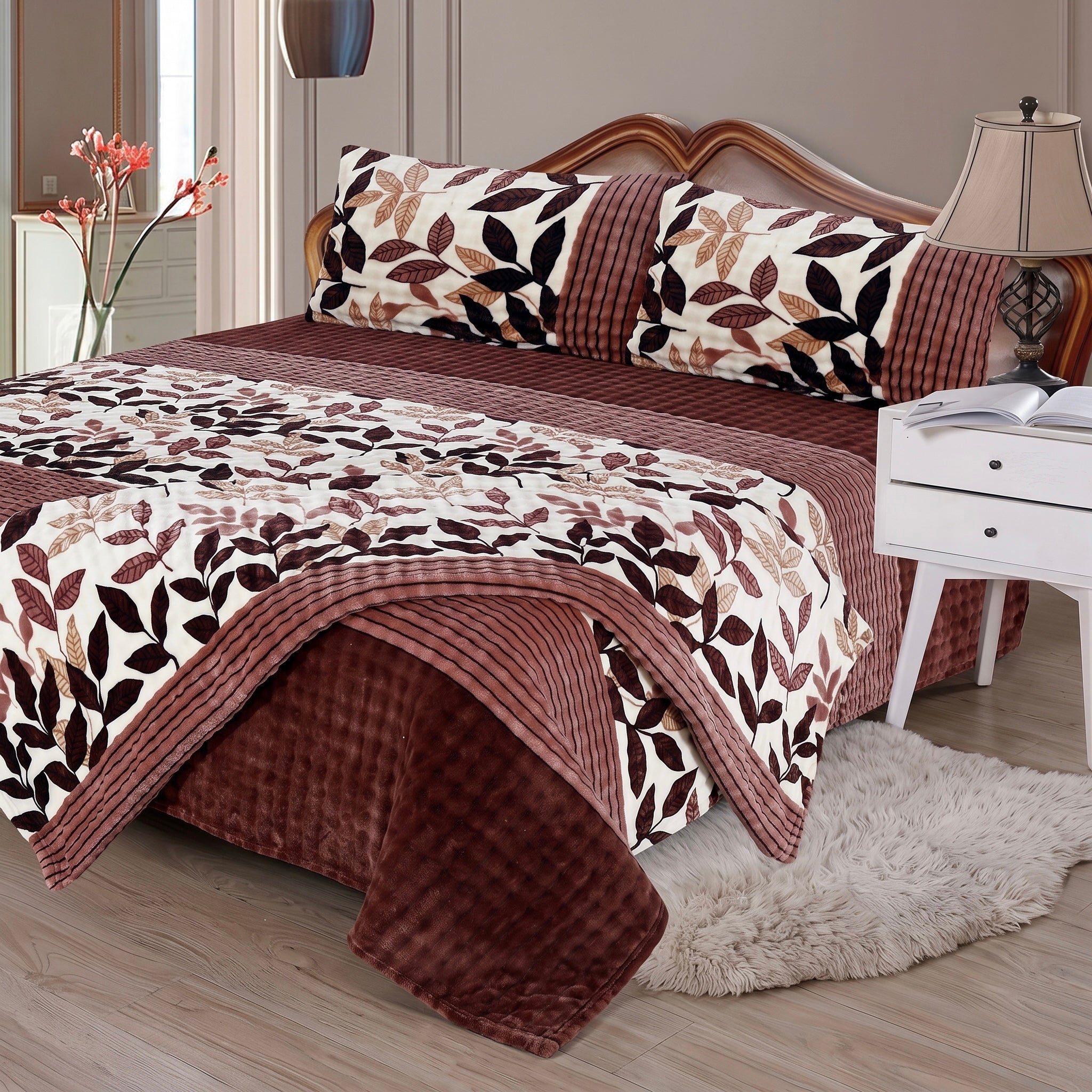Splendid Boxy Bubble Floral Vine 4-Piece Bedding Set