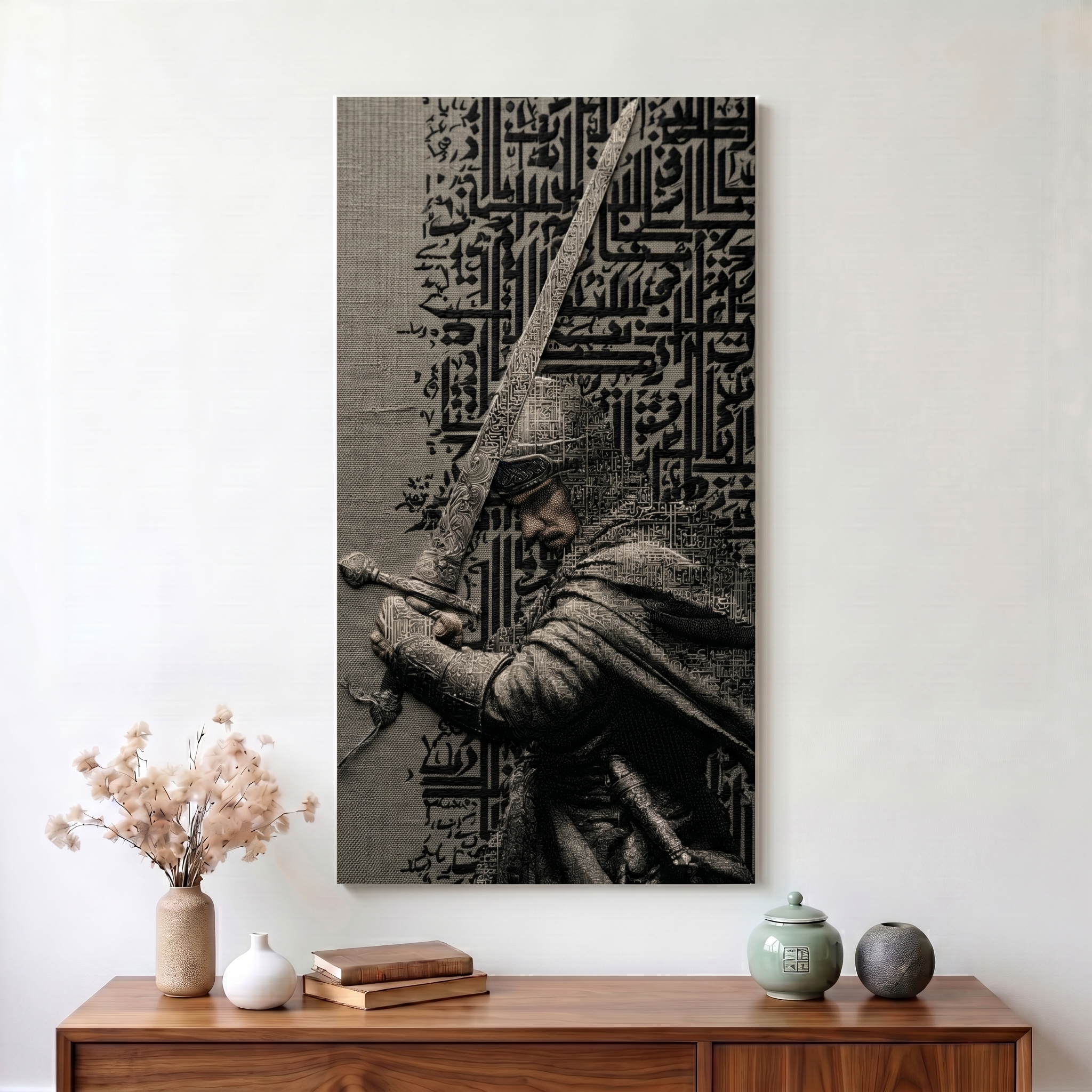 Spirit of the Ghazi: Woven Warrior Art | Premium Jacquard Frame