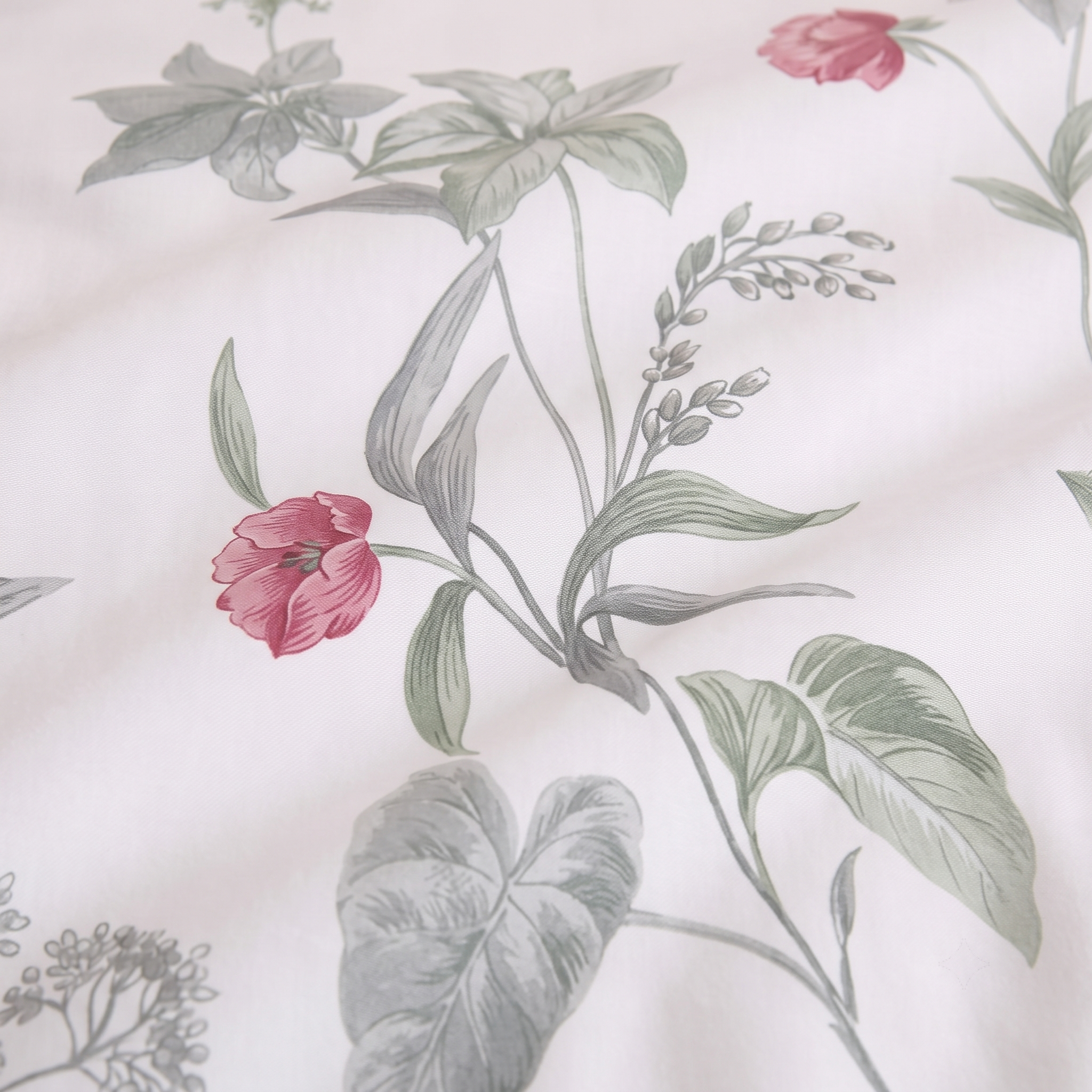 Crisp White & Tulip 3-Piece Bed Sheet Set