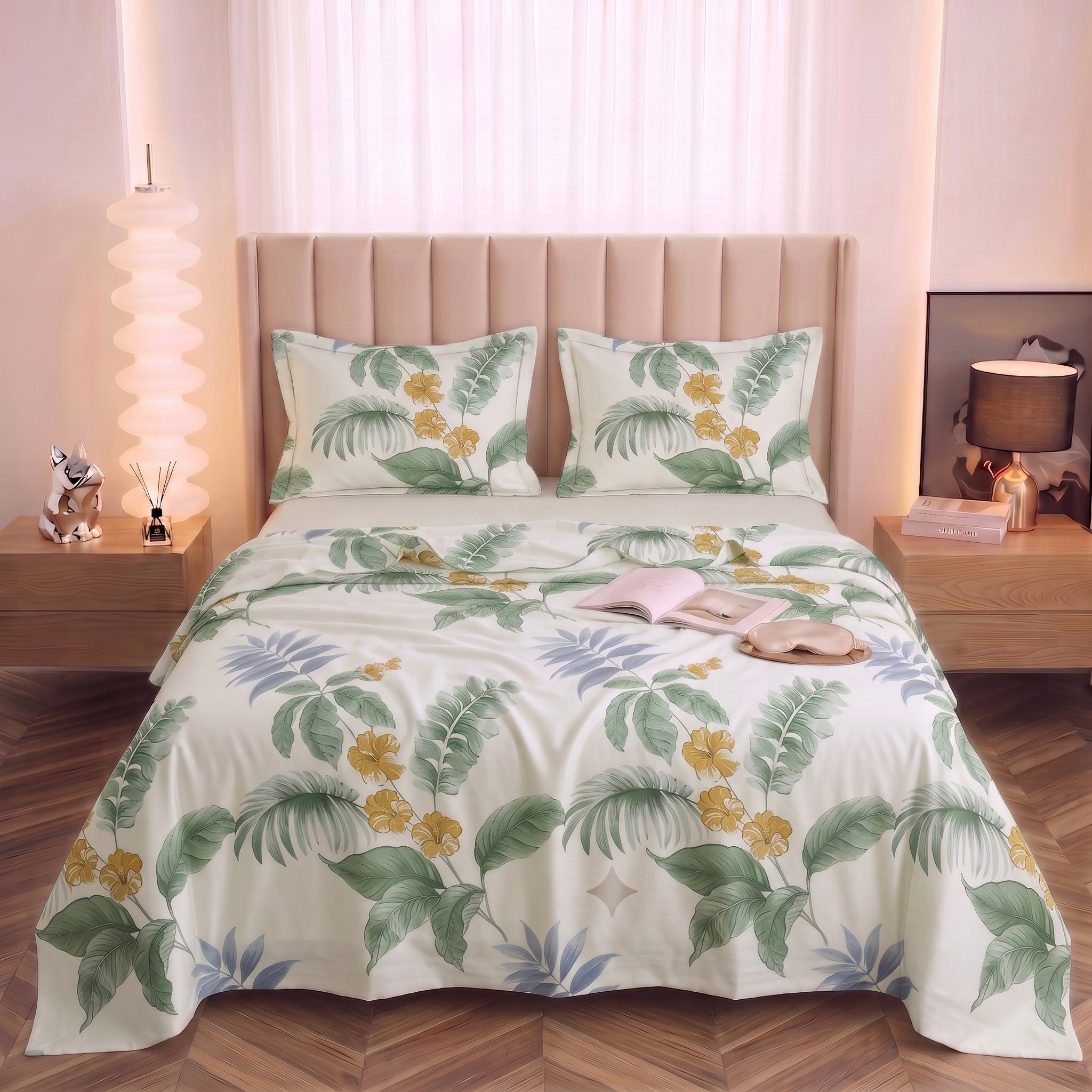 Island Breeze Fern & Golden Bloom 3-Piece Bed Set