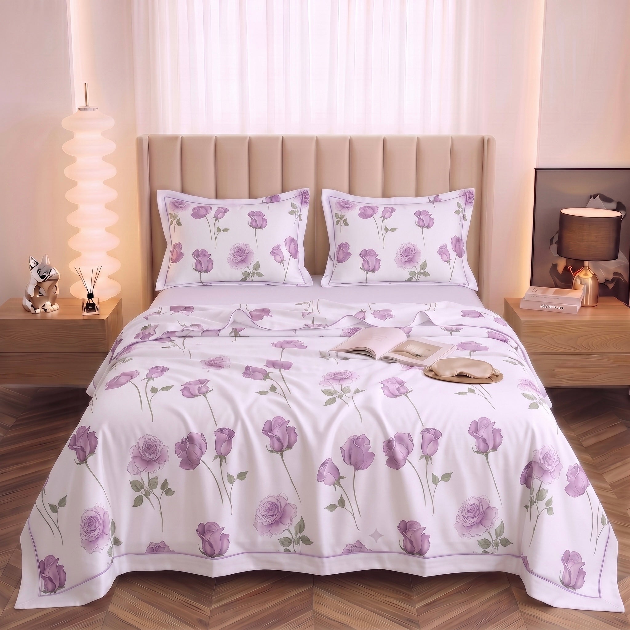 Serene Lavender Floral Bloom Bedding 3-Piece Set
