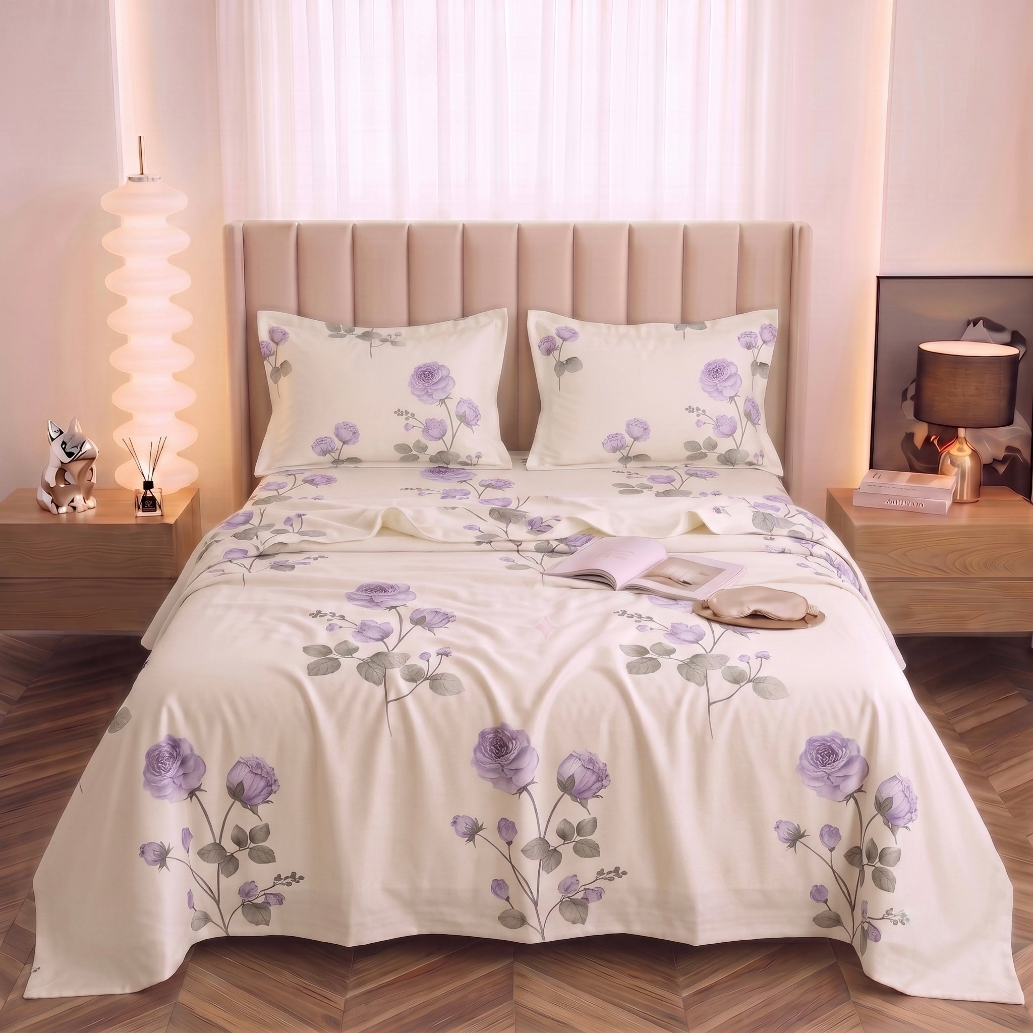 Vintage Lilac Blossom 3-Piece Bed Set