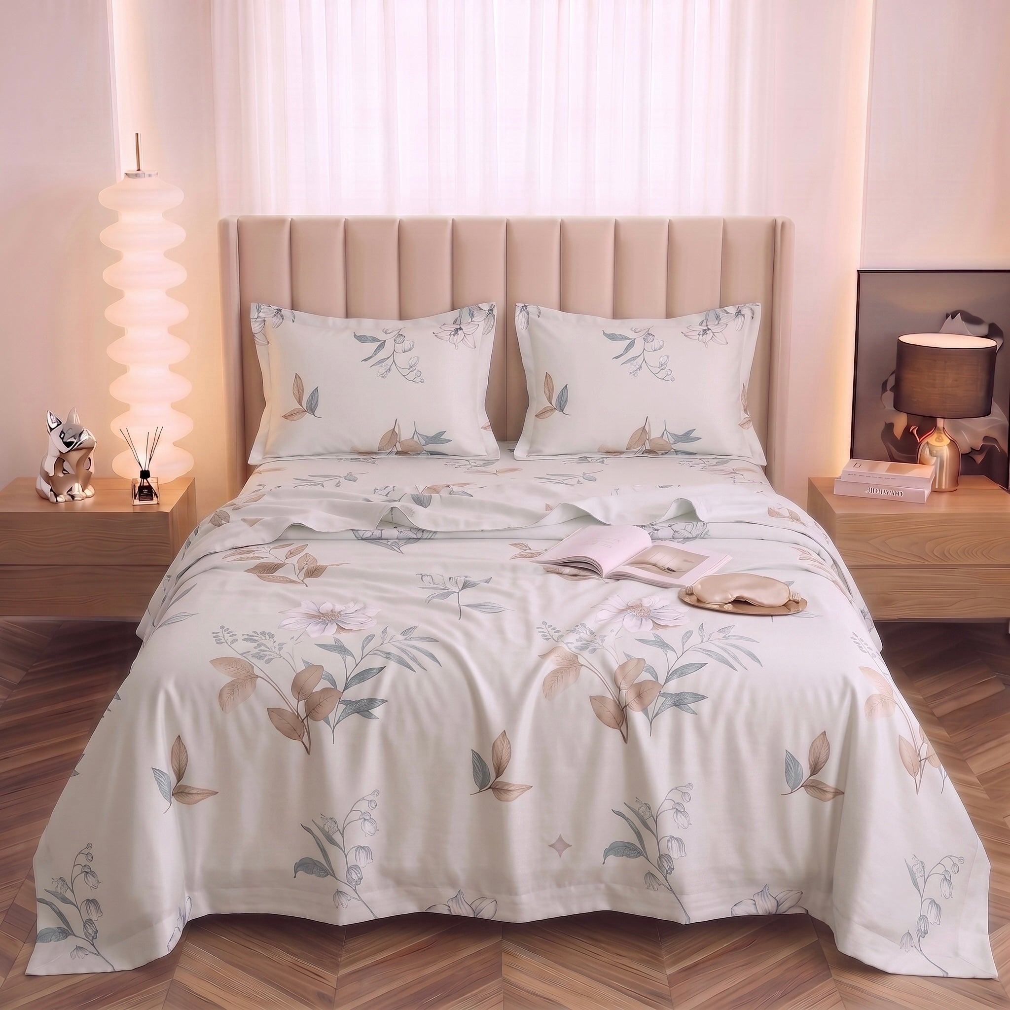 Verdant Whispers Botanical Exquisite 3-Piece Bedding Set