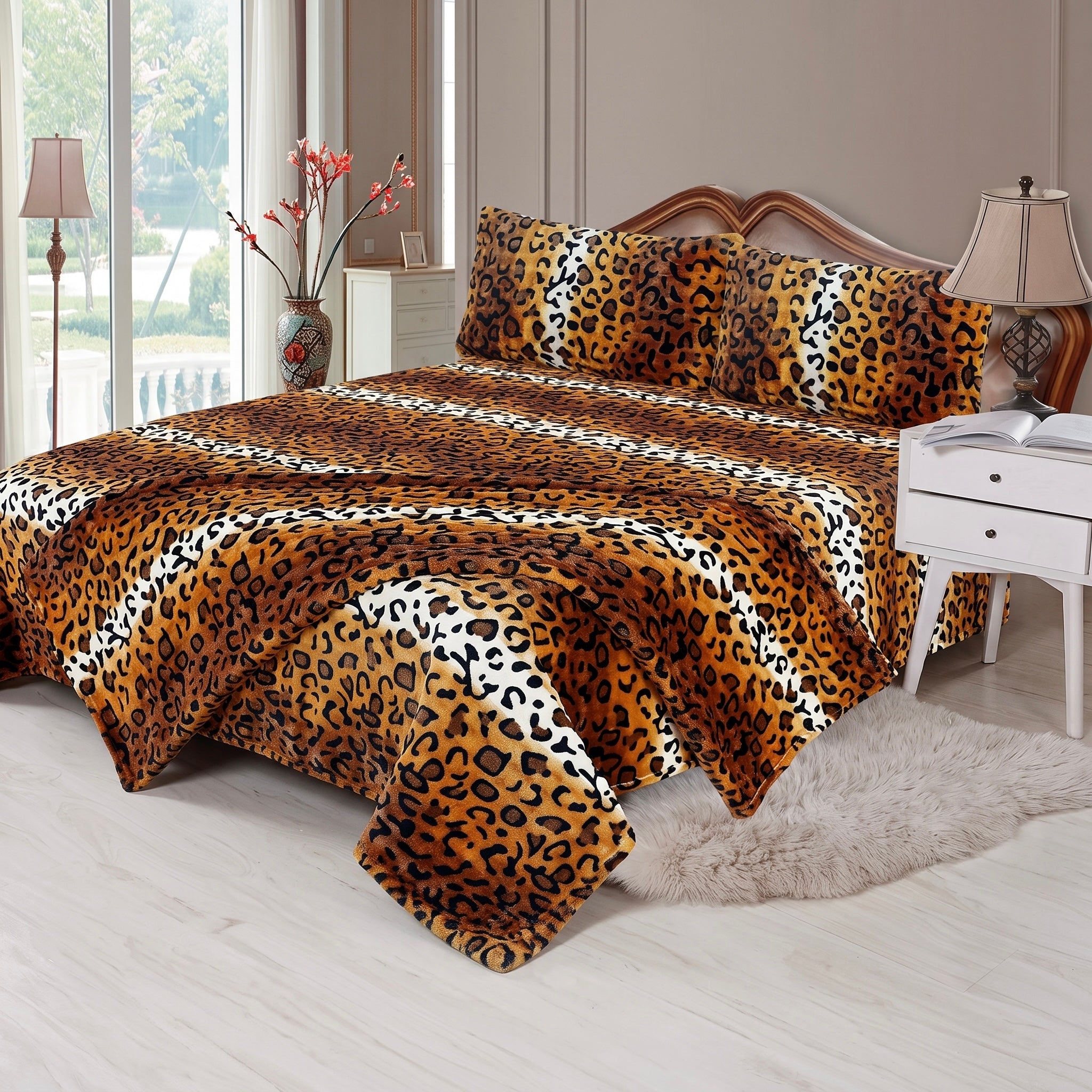 Exquisite Leopard Boxy Bubble 4-Piece Bedding Set