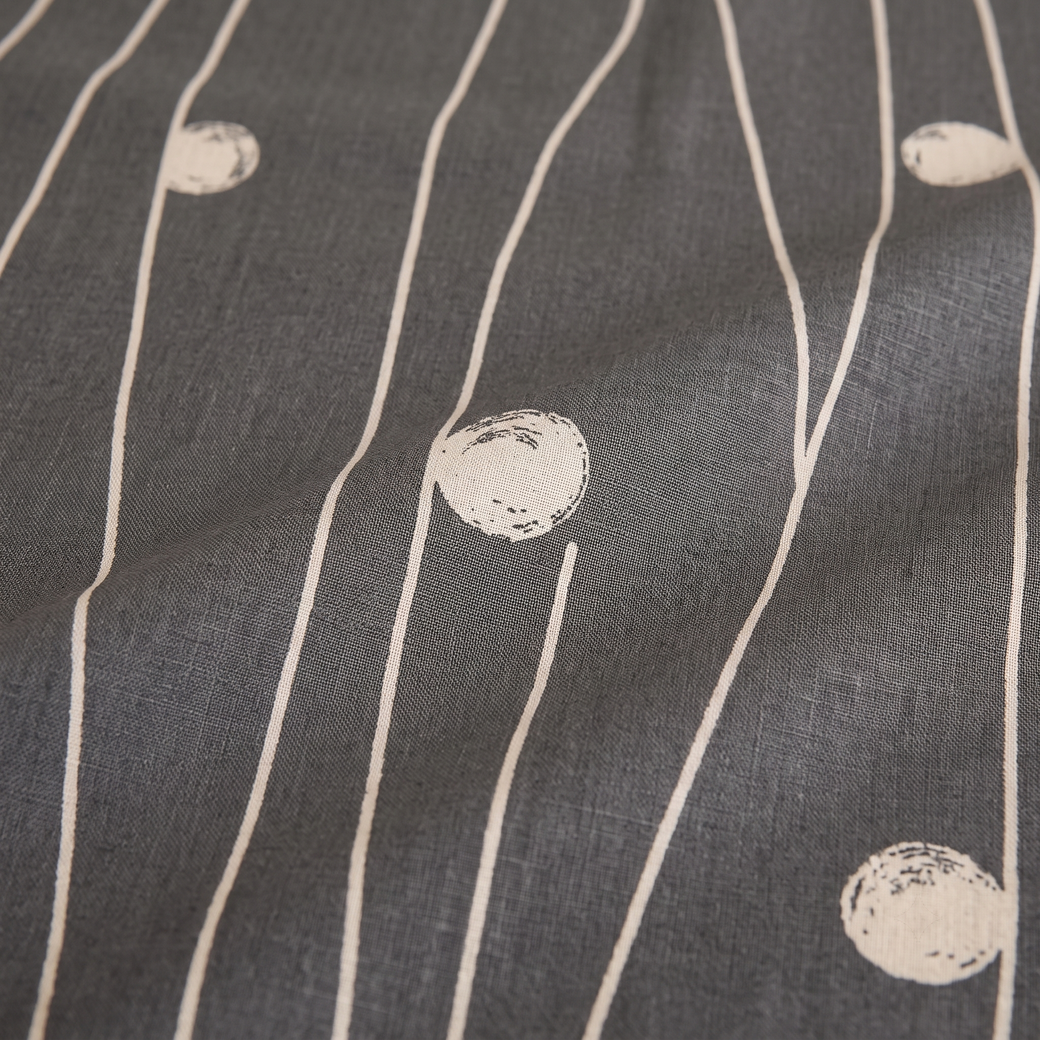 Modern Charcoal Abstract Wave 3-Piece Bed Set