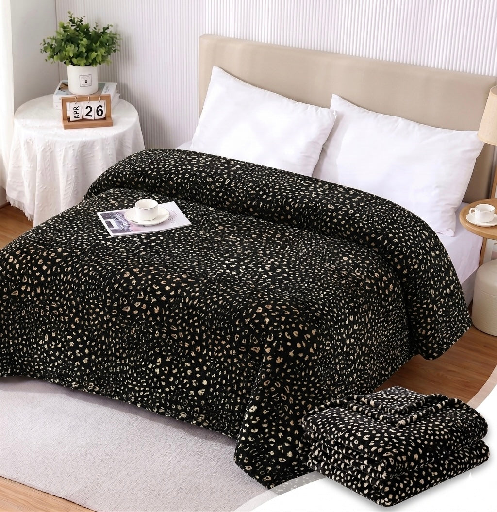 ZIMSHA Premium Midnight Speckle Plush Blanket – Ultra-Soft Fleece, Large (200x240 cm)