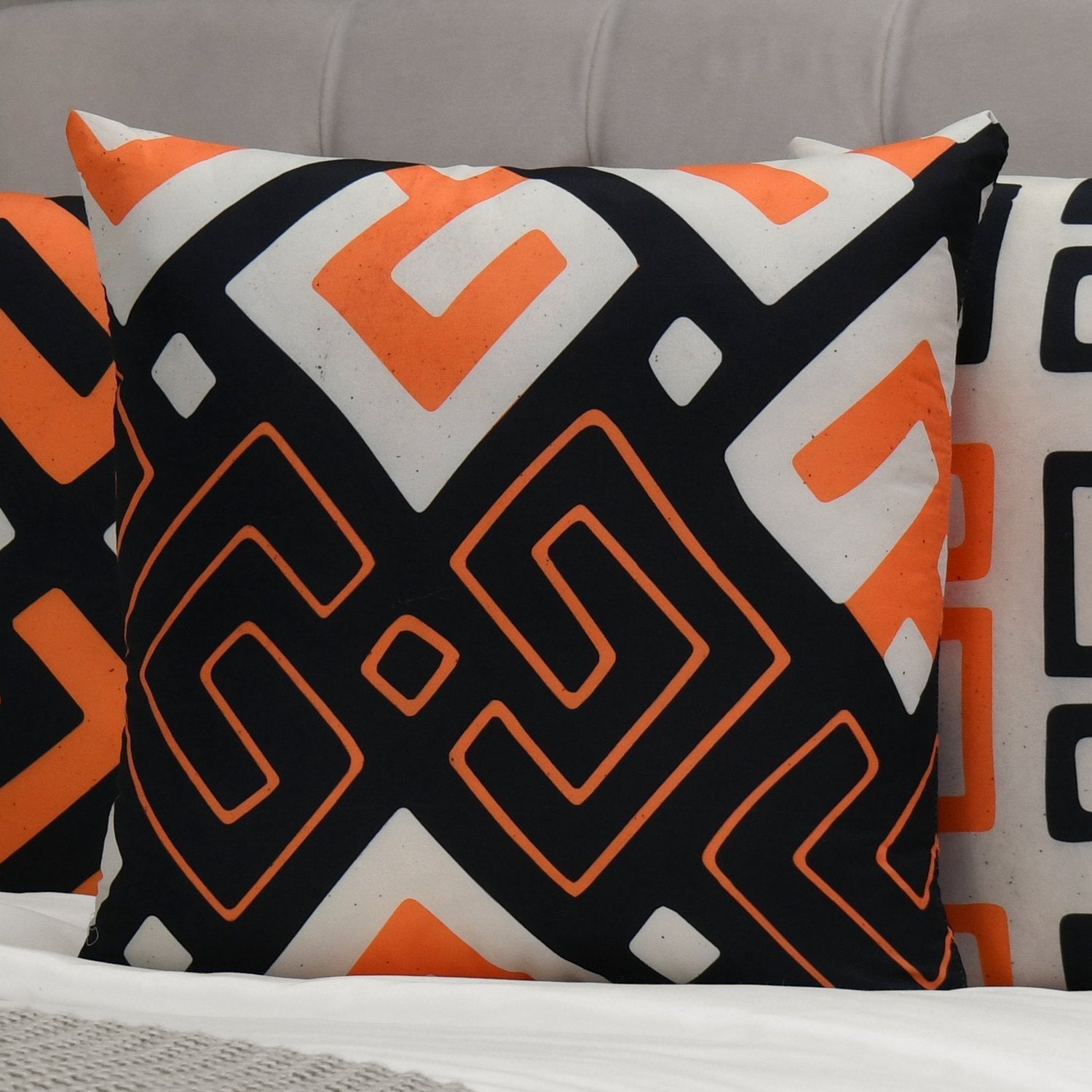 ORANGE GEOMETRIC CUSHION COVERS (Pack of 4)