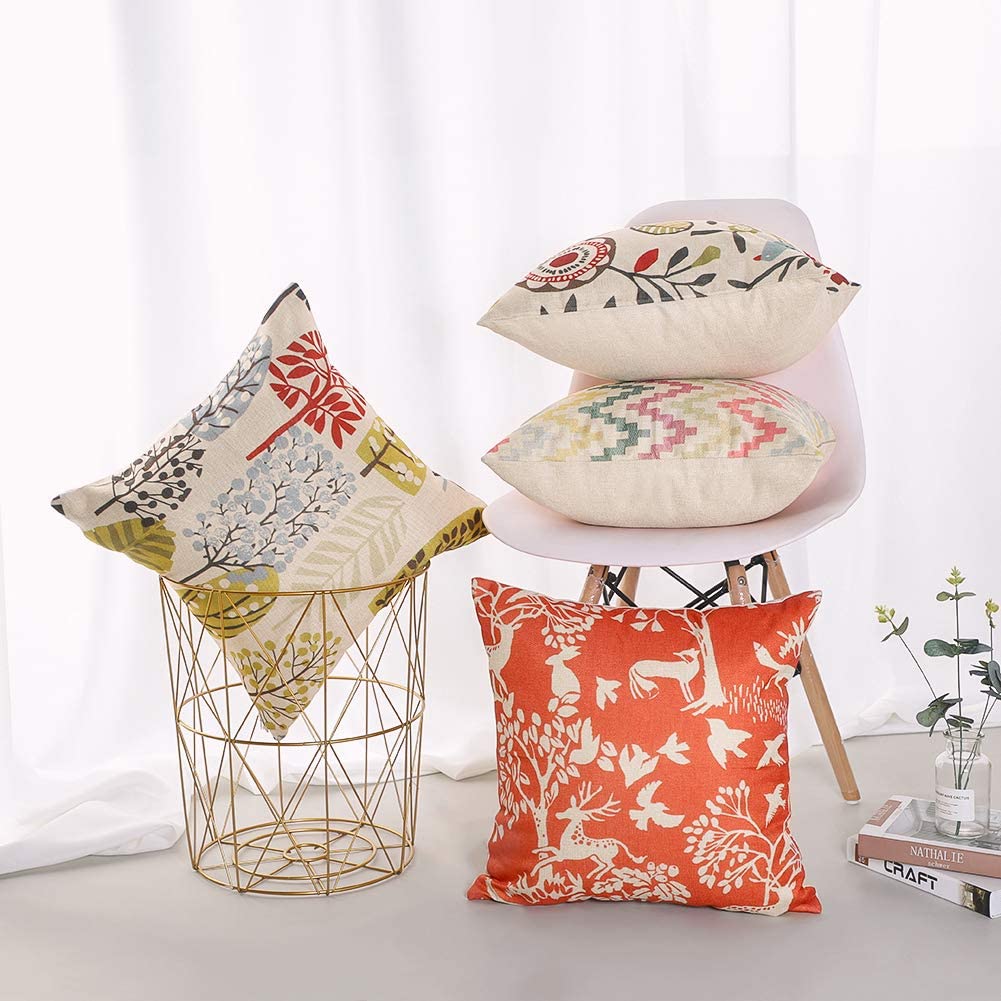 TROPICAL FLOWER CUSHION COVERS (Pack of 4)